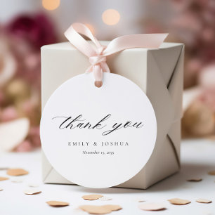 Modern Elegant Script Wedding Favour Tags