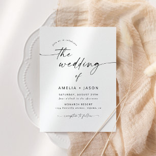 Modern Elegant Script Wedding Invitation