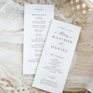 Modern Elegant Script Wedding Programme
