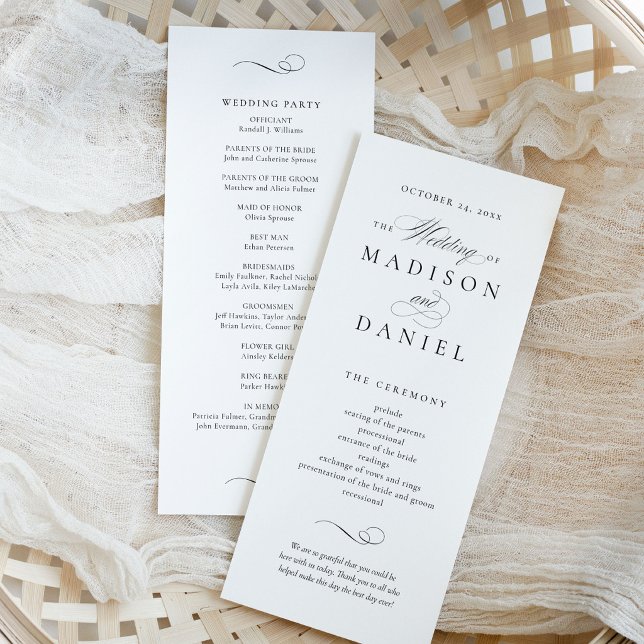 Modern Elegant Script Wedding Programme (Creator Uploaded)