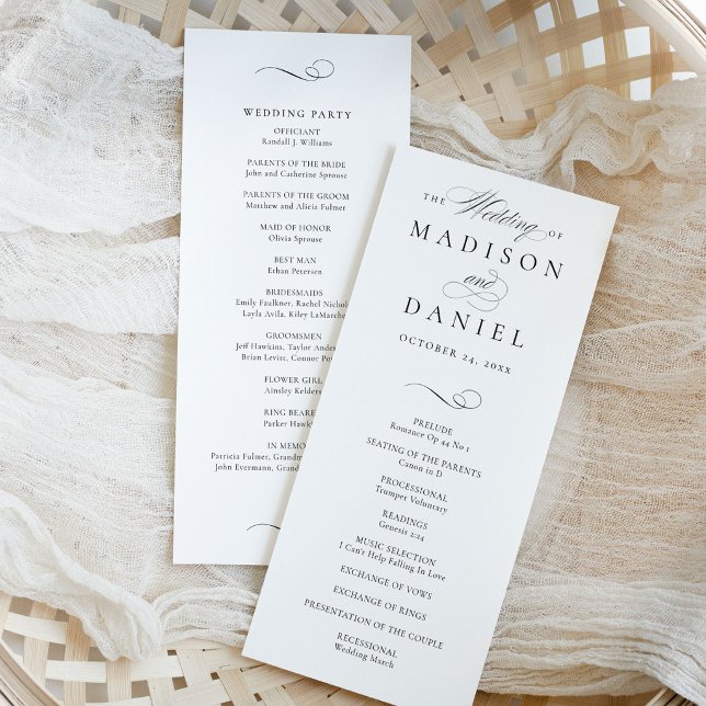 Modern Elegant Script Wedding Programme (Creator Uploaded)
