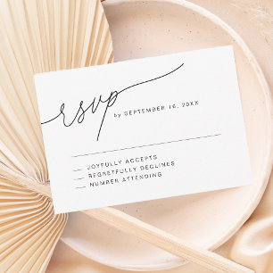 Modern Elegant Script Wedding RSVP Card