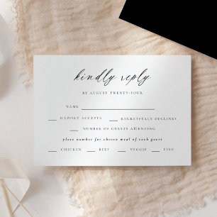 Modern Elegant Script Wedding RSVP Invitation