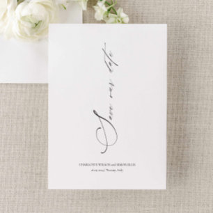 Modern Elegant Script Wedding Save Date Invitation