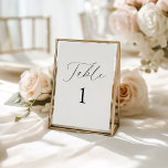 Modern Elegant Script Wedding Table Number Card<br><div class="desc">Bring a refined touch to your reception with this modern elegant script wedding table number card,  available in both print and digital formats. With clean lines and graceful typography,  it complements a variety of wedding themes while helping guests find their seats with ease and sophistication.</div>