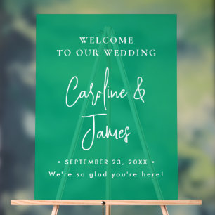 Modern Elegant Script Wedding Welcome  Acrylic Sig Acrylic Sign