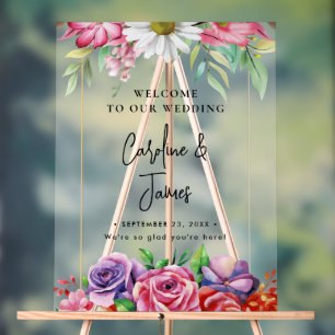 Modern Elegant Script Wedding Welcome  Acrylic Sig Acrylic Sign