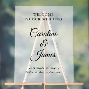 Modern Elegant Script Wedding Welcome Acrylic Sig Sign