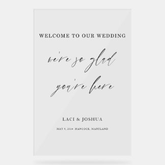 Modern Elegant Script Wedding Welcome Sign 
