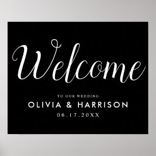Modern Elegant Script Welcome Wedding Sign