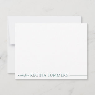 Modern Elegant Seafoam Green Personal Stationery Card
