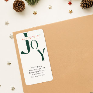 Modern Elegant Seasons of Joy Christmas Label