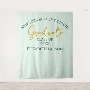 Modern Elegant Senior Graduation Backdrop Tapestry