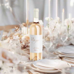 Modern Elegant "She Said Yes" Bridal Shower Wine Label