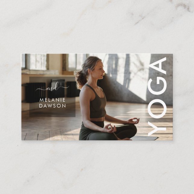 Modern Elegant Signature Monogrammed Business Card (Front)