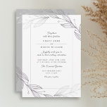 Modern Elegant Silver Botanical Leaves Wedding Invitation<br><div class="desc">Celebrate your wedding with this elegant invitation featuring elegant silver-like botanical leaves and all your wedding ceremony and reception details. Easily change the backside color to match your wedding colors. Trendy, chic and modern yet classic, simple and timeless - an invitation that goes wonderfully with so many of today's wedding...</div>