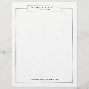 Modern Elegant Silver Framed Letterhead