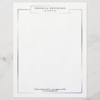 Modern Elegant Silver Framed Letterhead