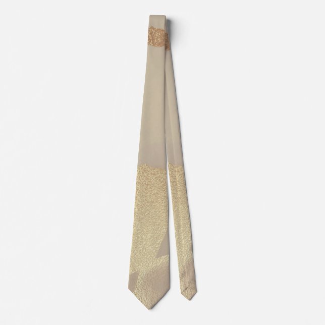 Modern Elegant Silver Gold Groomsmen Tie (Front)