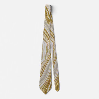 Modern Elegant Silver Gold Wedding/Business Tie
