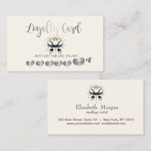 Modern Elegant Silver Hearts,White Lotus Loyalty Card