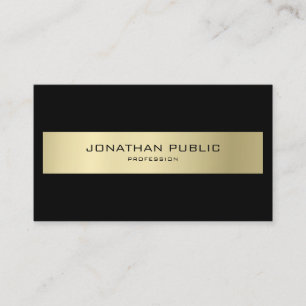 Modern Elegant Simple Black & Gold Semi Gloss Best Business Card