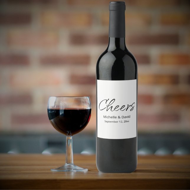 Modern Elegant Simple Boho Wedding  Wine Label (Creator Uploaded)