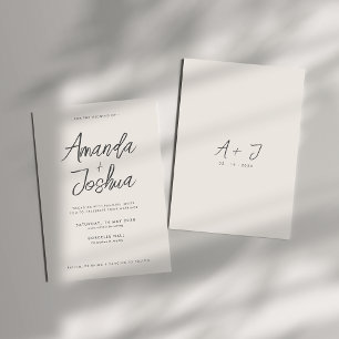 Modern Elegant Simple Brown Wedding Invitation
