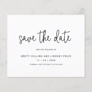 Modern Elegant Simple Budget Wedding Save the Date