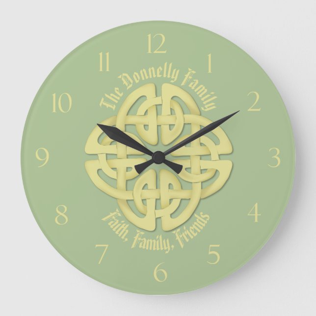 Modern Elegant Simple Celtic Minimalist Art Design Large Clock (Front)