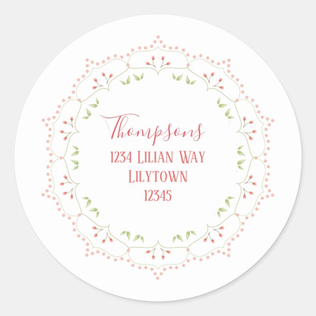 Modern Elegant Simple Chic Blush Pink Mandala Classic Round Sticker (Front)