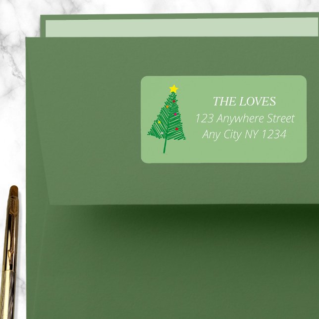 Modern Elegant Simple Christmas Return Address  Label (3 Teddies Address Label)