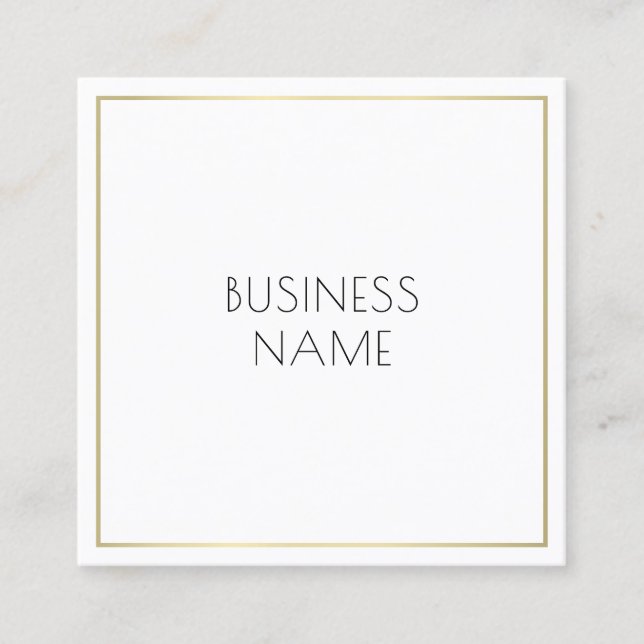 Modern Elegant Simple Corporate Company Template Square Business Card (Front)