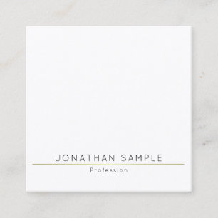 Modern Elegant Simple Design Gold White Template Square Business Card