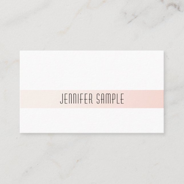Modern Elegant Simple Design Plain Trendy Pink Business Card (Front)