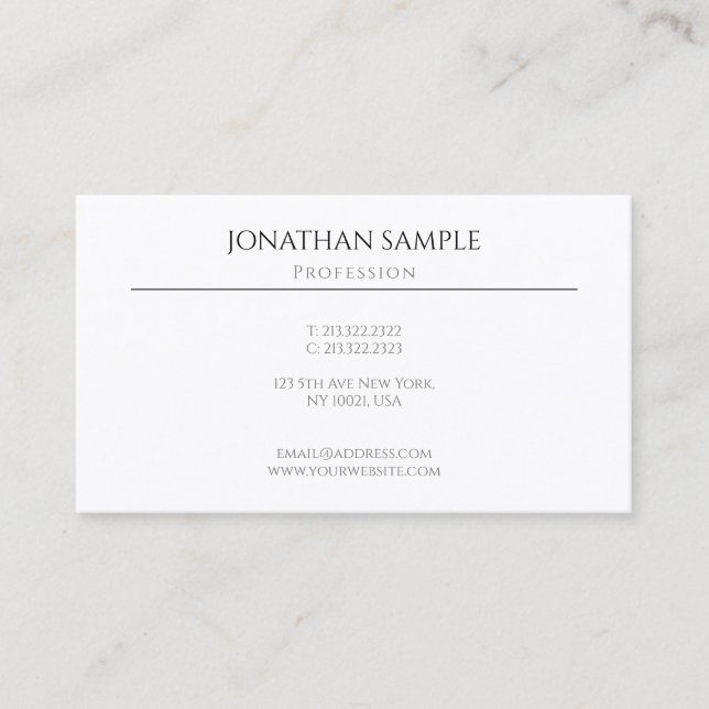 Modern Elegant Simple Design Professional Template Business Card (Front)