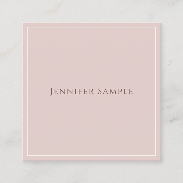 Modern Elegant Simple Design Template Chic Trendy Square Business Card (Front)