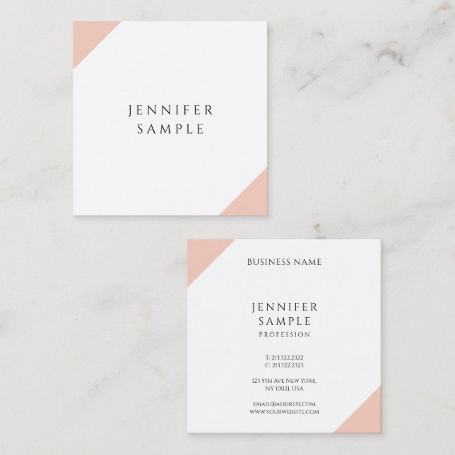 Modern Elegant Simple Design Template Luxury Square Business Card (Front/Back)