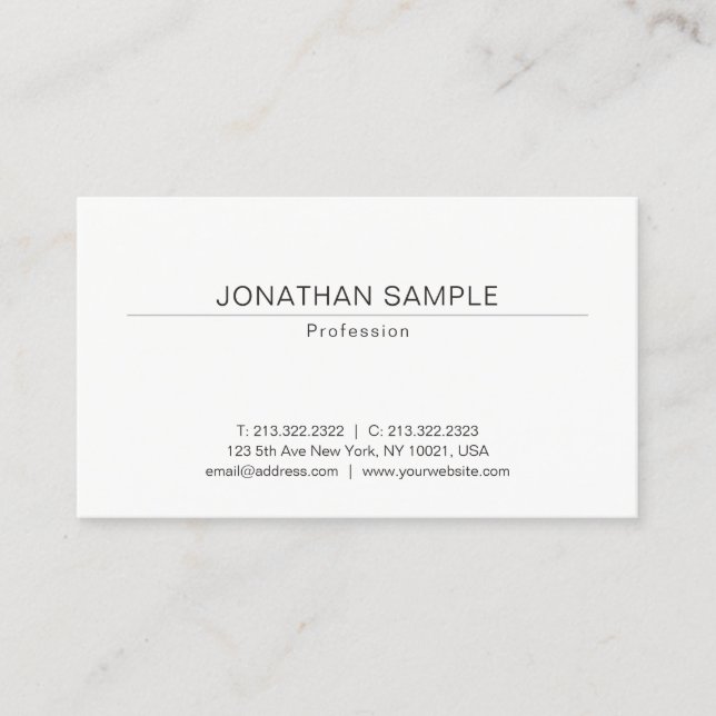 Modern Elegant Simple Design Trendy Template Business Card (Front)