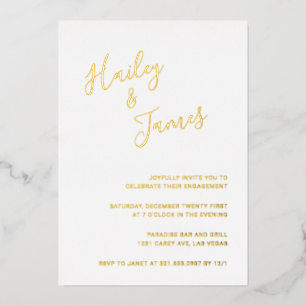 Modern Elegant Simple Engagement Party Gold