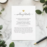 Modern Elegant Simple Gold Heart Wedding Details