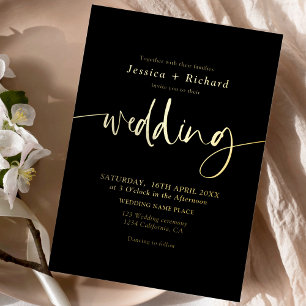 Modern elegant simple gold wedding script