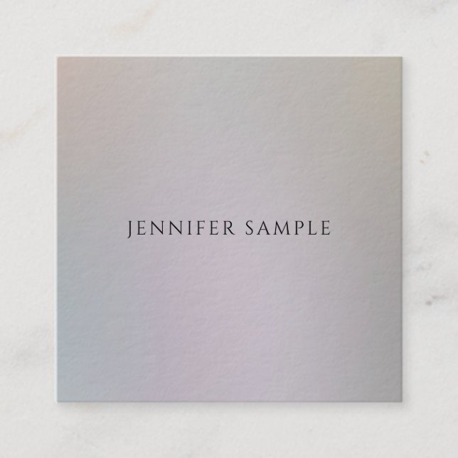 Modern Elegant Simple Luxury Professional Plain Square Business Card (Front)