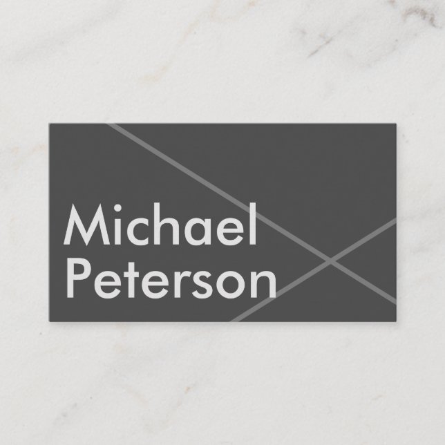 Modern Elegant Simple Minimal Trendy Classy Grey Business Card (Front)