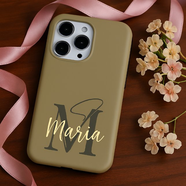 Modern elegant simple minimalist pastel initials Case-Mate iPhone case (Creator Uploaded)