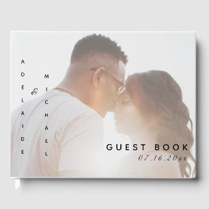 Modern Elegant Simple Minimalist Photo Wedding Guest Book