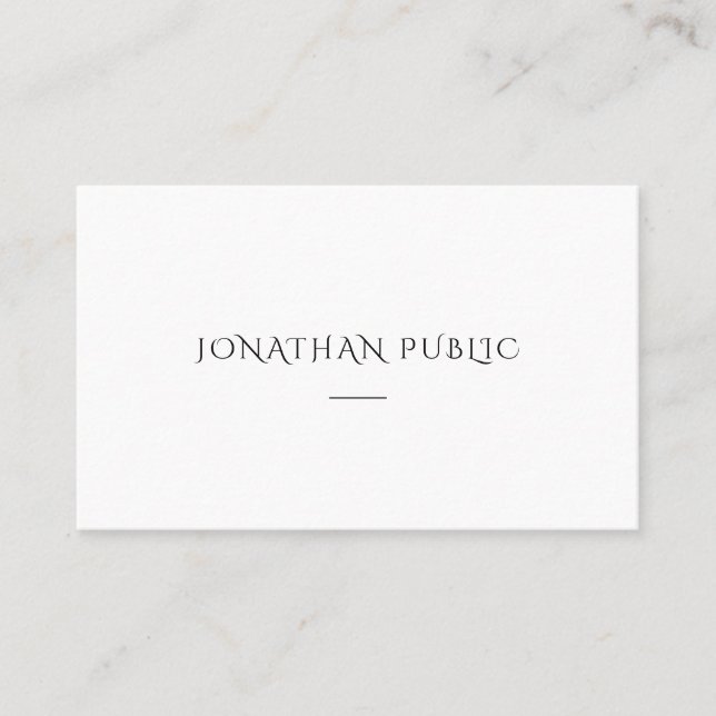 Modern Elegant Simple Minimalist Template Trendy Business Card (Front)