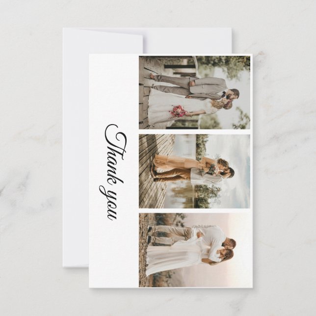 Modern Elegant Simple Minimalist wedding Photo RSVP Card (Front)