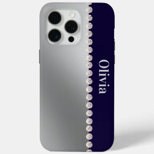 Modern elegant simple minimalistic diamond iPhone 15 pro max case
