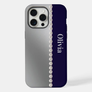 Modern elegant simple minimalistic diamond iPhone 15 pro max case